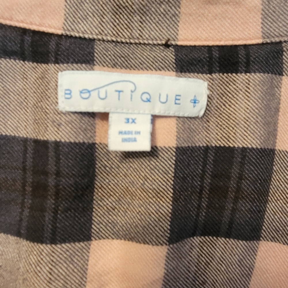 Pink Plaid Plus Size Button Down - Picture 2 of 6